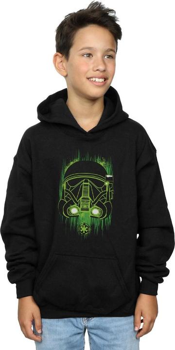 Actual product image Star Wars Boys Rogue One Death Trooper Green Helmet Hoodie (152, 158)