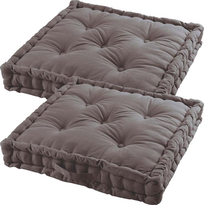 Natura Punto Floor cushion with carrying handle, set of 2 (60 x 60 cm)