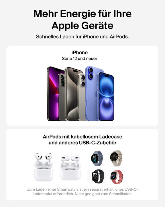 Produktbild Belkin UltraCharge 2-in-1 Qi2 Ladestation (25 W)