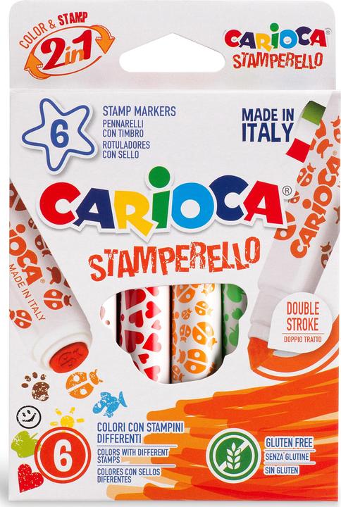 Immagine prodotto Carioca Penne a punta di fibra con timbro Stamperell (6x)