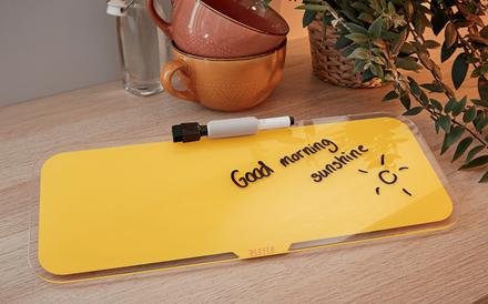 Productafbeelding Leitz Glassboard Desktop Memoboard Geel (38 x 15 cm)