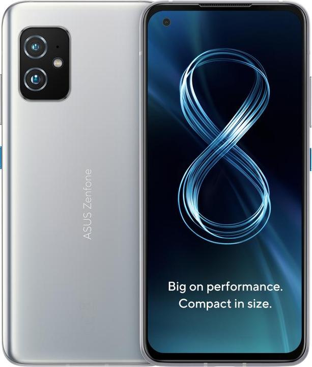 Actual product image ASUS Zenfone 8 (8GB) (128 GB, Horizon Silver, 5.92", Dual SIM, 64 Mpx, 5G)