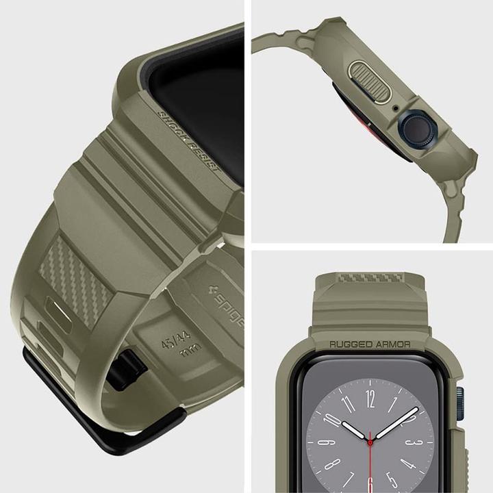 Produktbild Spigen RUGGED ARMOR?PRO? APPLE WATCH 4 / 5 / 6 / 7 / 8 / SE (44 / 45 MM) VINTAGE KHAKI (44 mm, 45 mm, Thermoplastic polyurethane (TPU))