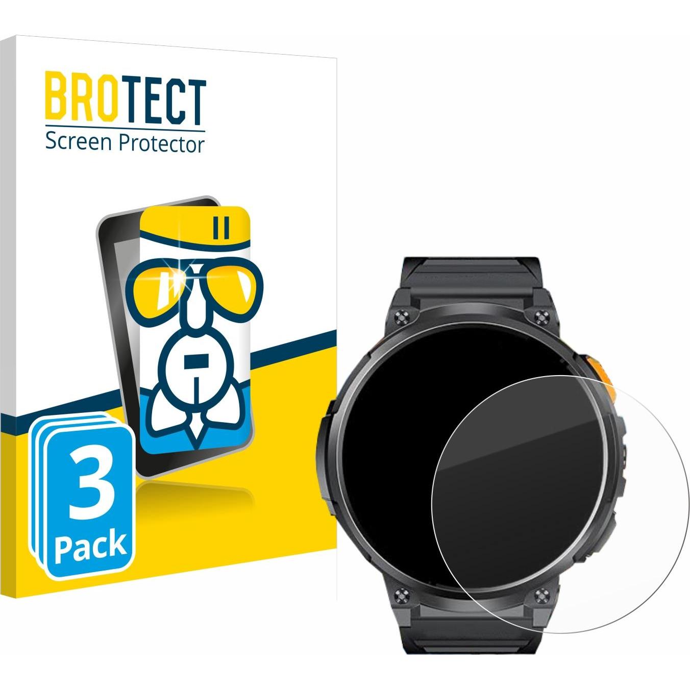 BROTECT Schutzglas Schutzfolie Glas Folie Displayschutz klar, Smartwatch Schutzfolie, Transparent