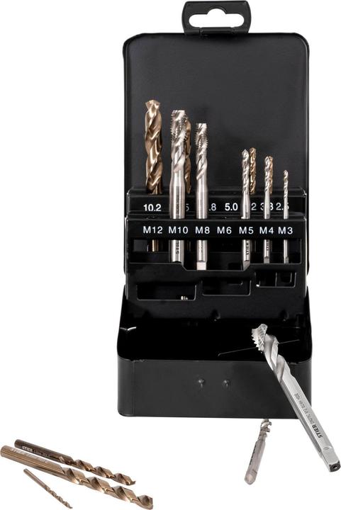 Produktbild Stier Maschinengewindebohrer-Satz HSS-E Co5 M3-12 Form C 35° 14-tlg.