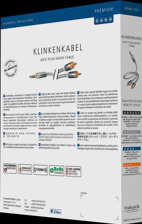 Produktbild Inakustik Premium MP3 (3 m, Cinch, 3.5mm Klinke (AUX))