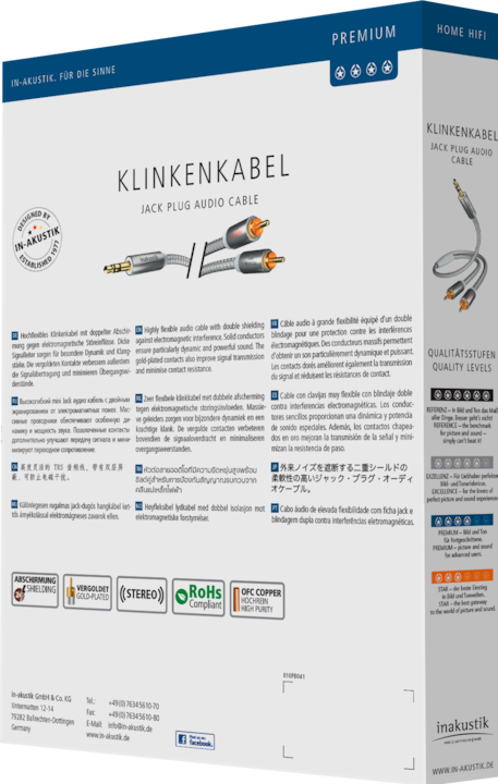Produktbild Inakustik Premium MP3 (3 m, Cinch, 3.5mm Klinke (AUX))