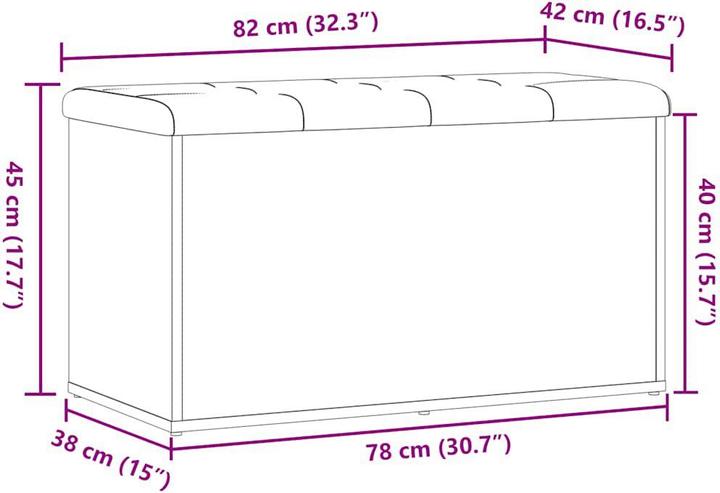 Immagine prodotto VidaXL Panca con portaoggetti Rovere Artigianale 82x42x45 cm Materiale in legno Panca per scarpe (42 cm)