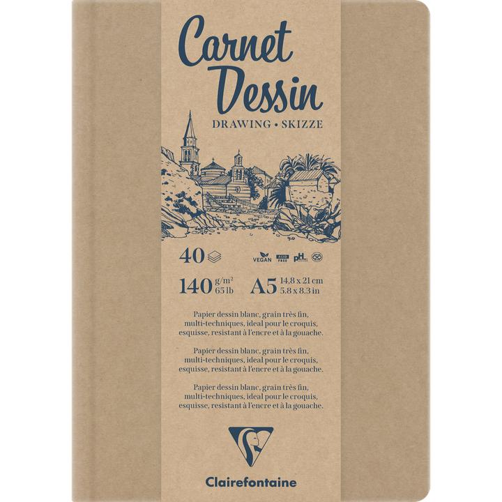 Image du produit Clairefontaine Zeichenbuch (A5, Blanc, Couverture rigide)