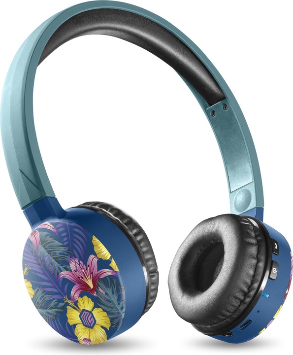 Actual product image Music Sound Music+Sound FANTASY Bluetooth headphones turquoise/tropical on-ear Softtouch max.20h 1 (No noise cancelling, 16 h, Wireless)