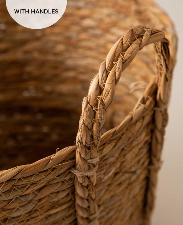 Produktbild Esmée Aufbewahrungskorb aus dunklen Naturfasern, Ø 31 cm x H 26