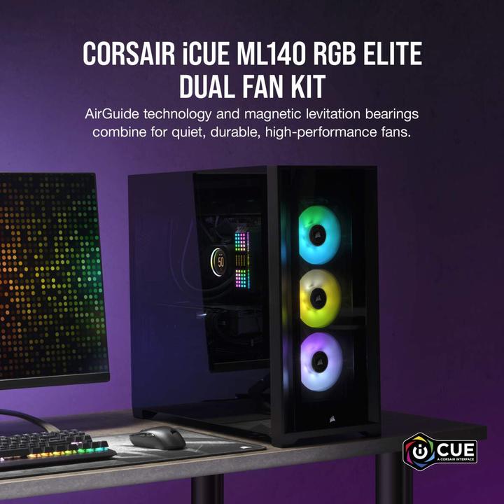 Actual product image Corsair ML140 RGB ELITE (140 mm, 2 x)
