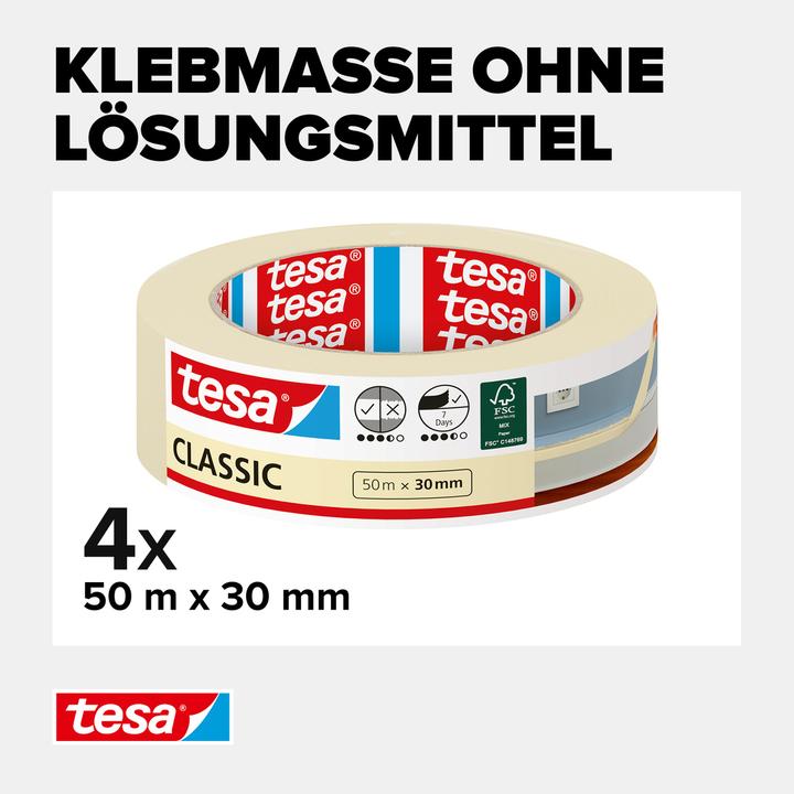 Actual product image tesa 4x CLASSIC masking tape (30 mm)