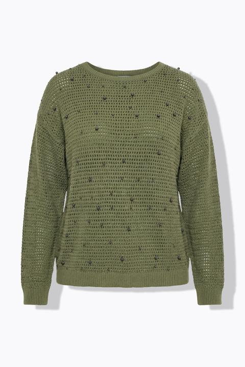 Produktbild Studio Untold Pullover, Boxy Shape, Lochstrick, Zierperlen, Langarm (42, 44)