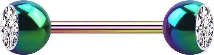 Image du produit Star Piercing Micro Barbell coloré avec deux boules de cristal argenté (sans laiton, Acier chirurgical 316L)