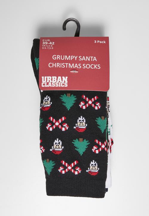 Produktbild Urban Classics Grumpy Santa Christmas Socks 3-Pack - 12943 (3er Pack, 35 - 38)