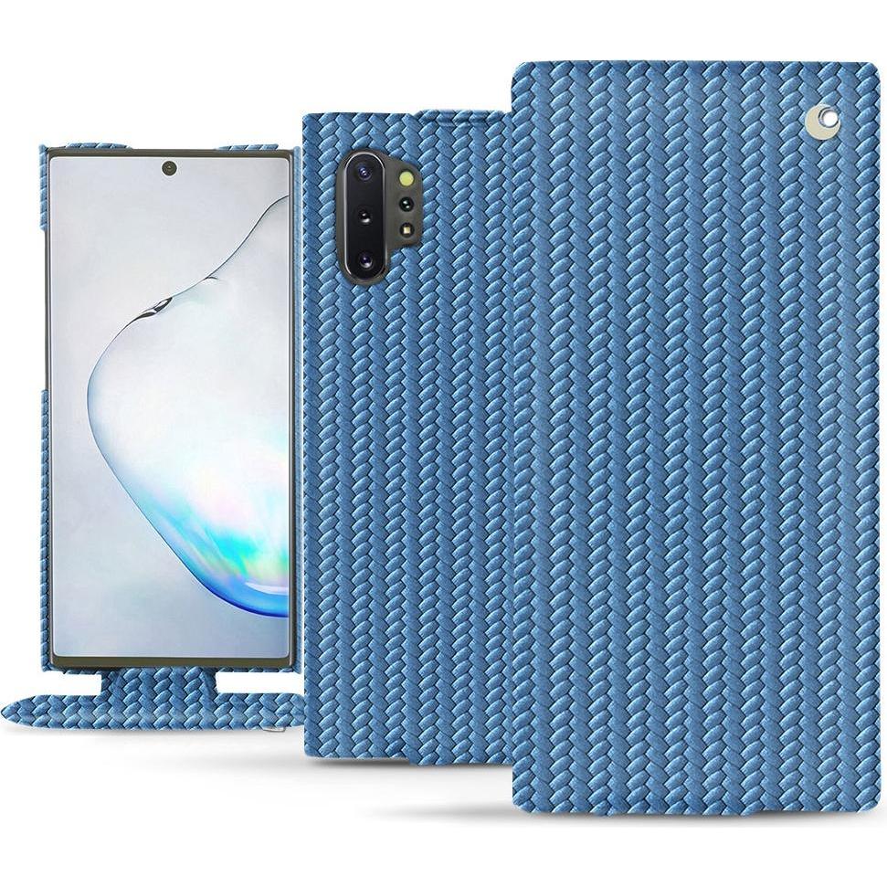 Noreve Lederschutzhülle vertikal (Samsung Galaxy Note 10+), Smartphone Hülle, Blau