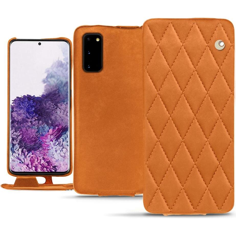Noreve Lederschutzhülle vertikal (Samsung Galaxy S20), Smartphone Hülle, Orange