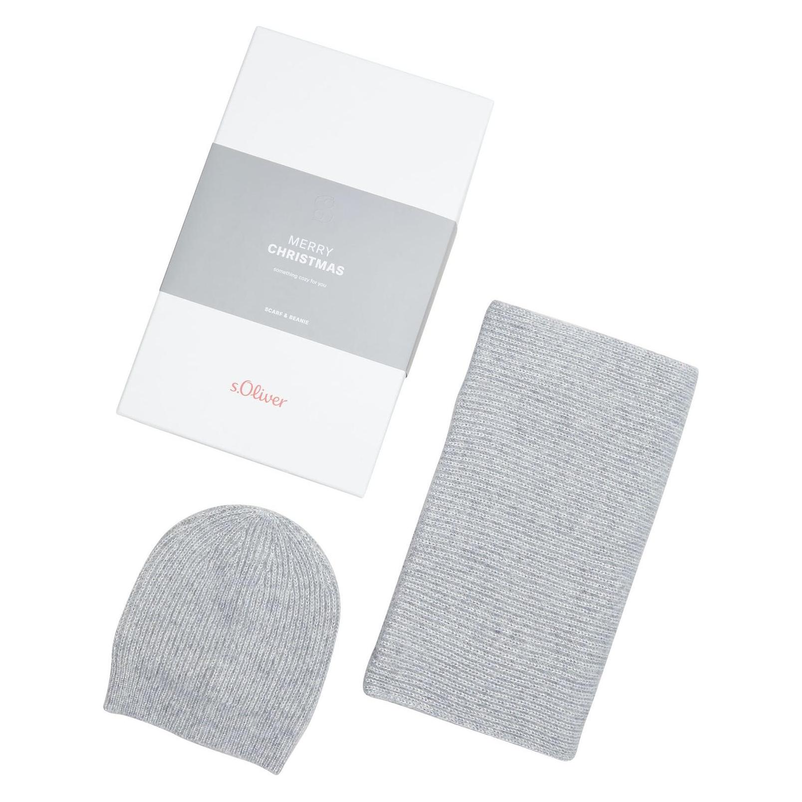 S.Oliver, Damen, Mütze, Beanie + Scarf Set, Grau