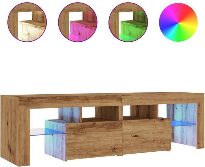 Produktbild VidaXL TV Schrank Lowboard Fernsehschrank Fernsehtisch mit LED Artisan-Eiche