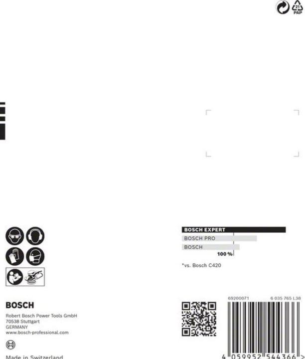 Image du produit Bosch Professional Zubehör Papier abrasif Expert C470 à trous multiples pour ponceuse excentrique, 125 mm, G 240, 5 pces. (240)