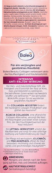 Valeurs nutritives et ingrédients dm Balea Collagène de beauté (Crème pour le corps, 50 ml)