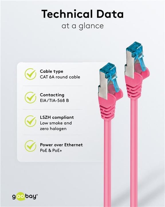 Actual product image Goobay network cable (S/FTP, CAT6a, 2 m)