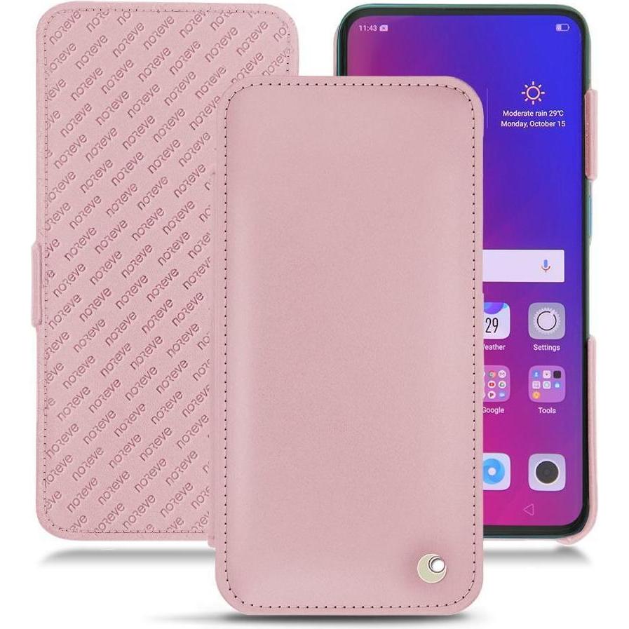 Noreve Lederschutzhülle horizontal (Oppo Find X), Smartphone Hülle, Rosa