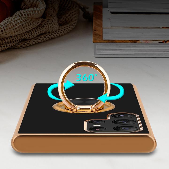 Produktbild Cadorabo Hülle für Samsung Galaxy S22 ULTRA im TPU mit Kameraschutz und Ring LM089 Style (Samsung Galaxy S22 Ultra)