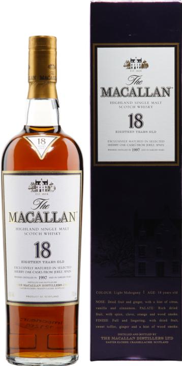 Actual product image Macallan Sherry Oak 18 Years Old (Single Malt, Scotch whisky, 1 x 70 cl)