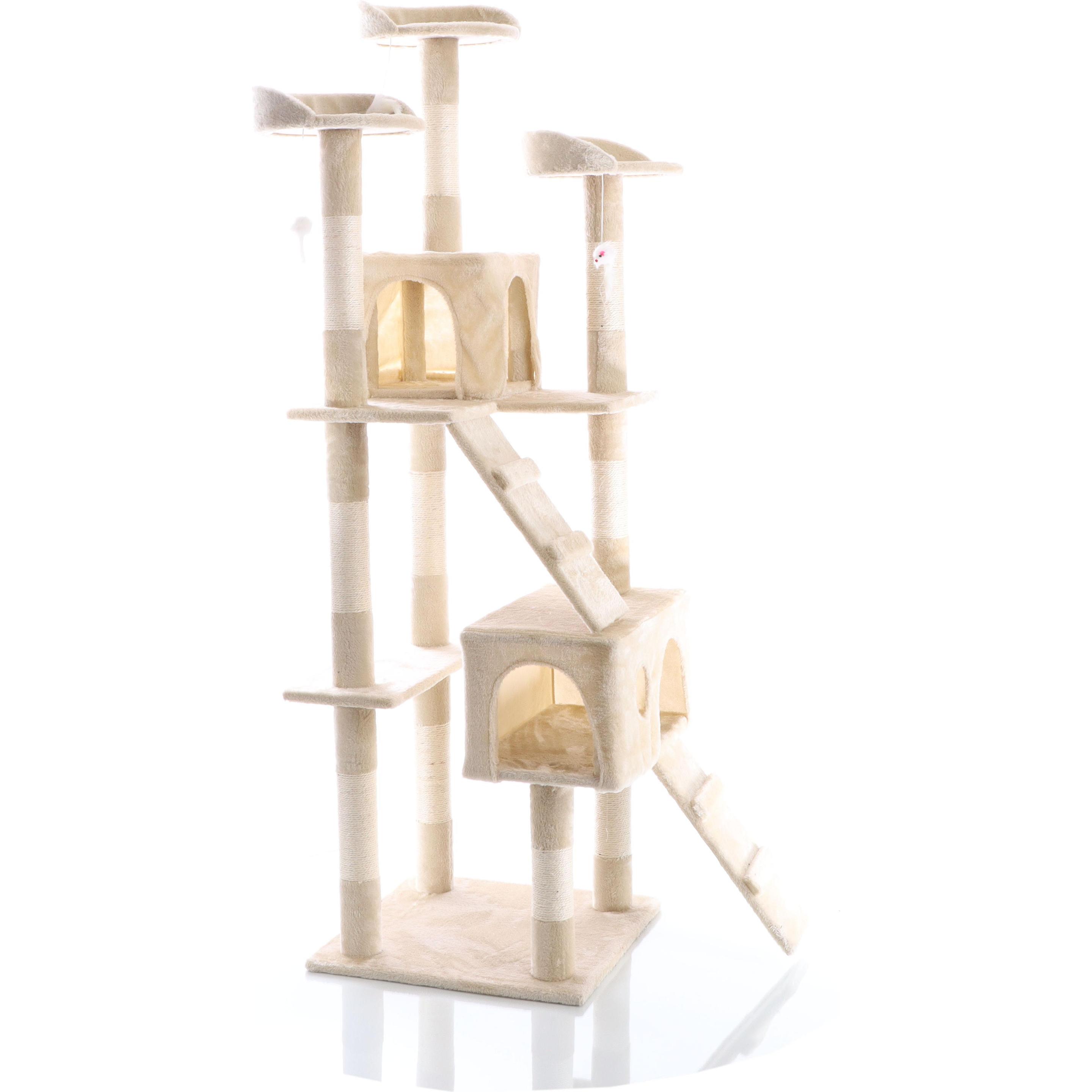 Wiltec Kratzbaum Beige 170cm Sisal Katzenbaum Katzenkratzbaum Kletterbaum Katze (170 cm, Beige), Katzenbaum