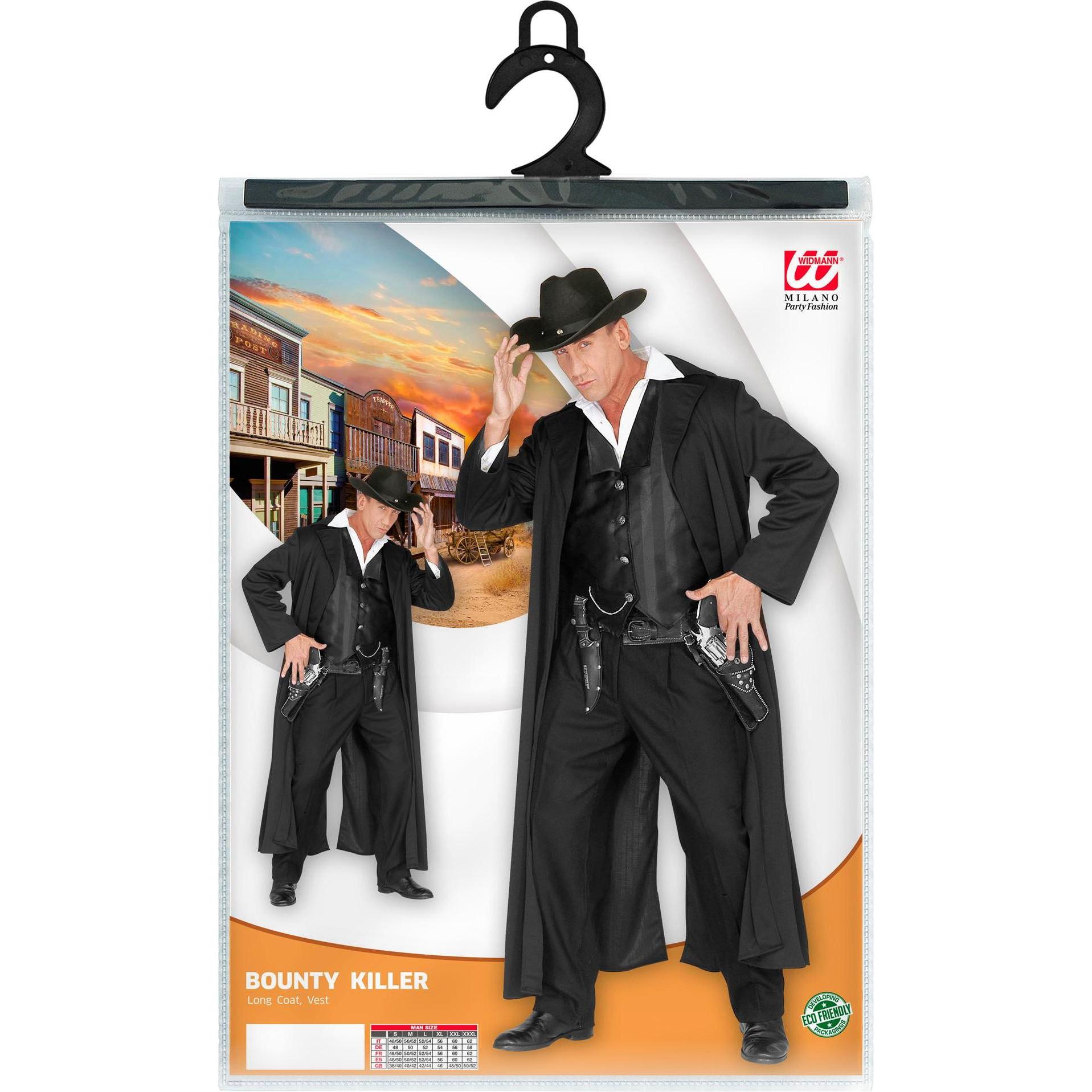 Thumbnail - Widmann Bounty Killer Cowboy Kostüm mit Mantel und Weste (L)