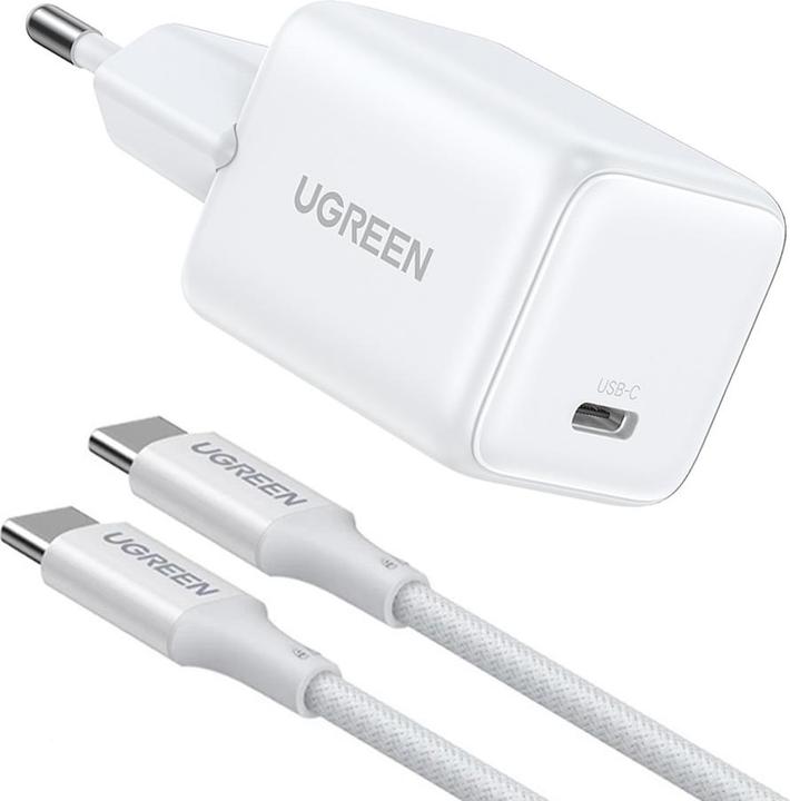 Ugreen X513 30W GaN wall charger 1x USB-C + 1m USB-C cable - White (30 W, 1 portion)