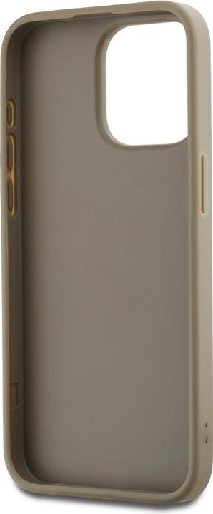 Actual product image DKNY PU Leather Stack Logo Wrist Strap Case for iPhone 14 Pro Max Beige (Apple iPhone 14 Pro Max)