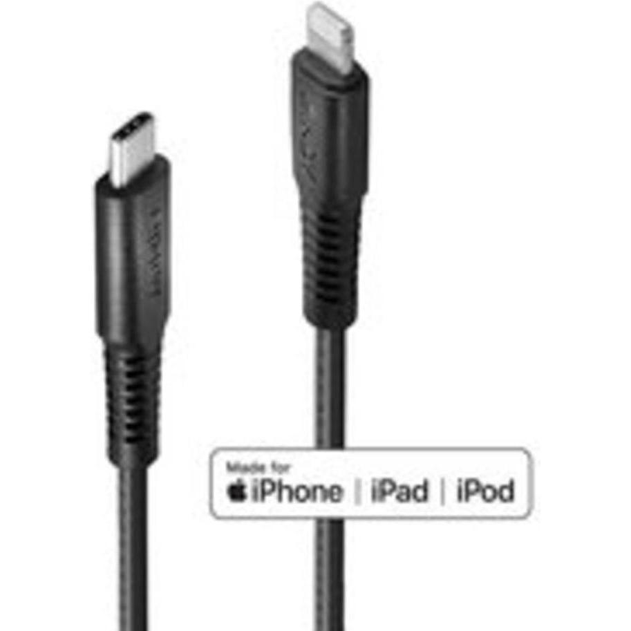 Lindy 31287 Lightning-Kabel 2 m Schwarz (2 m, USB 2.0), USB Kabel
