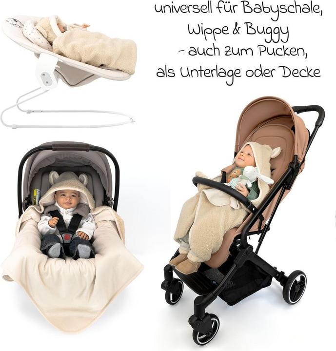 Image du produit Zamboo Fusssäcke für Babyschalen & Babywannen Einschlagdecke Teddy - für Babyschale -