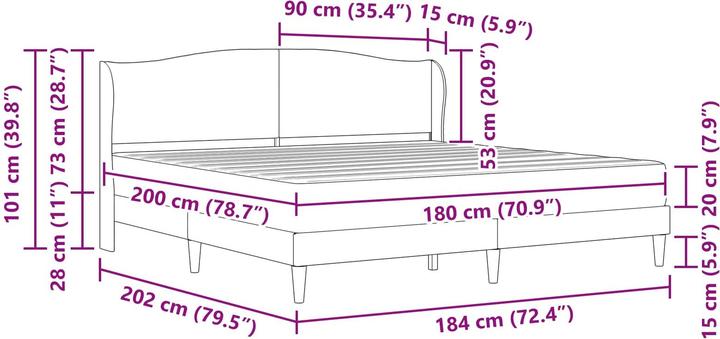 Produktbild vidaXL Modernes Bett (180 x 200 cm)