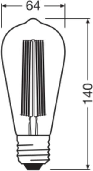 Produktbild Osram LED-Vintage-Lampe (E27, 500 lm, 4 x)