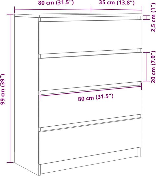 Image du produit vidaXL Sideboard (80 x 35 x 99 cm)