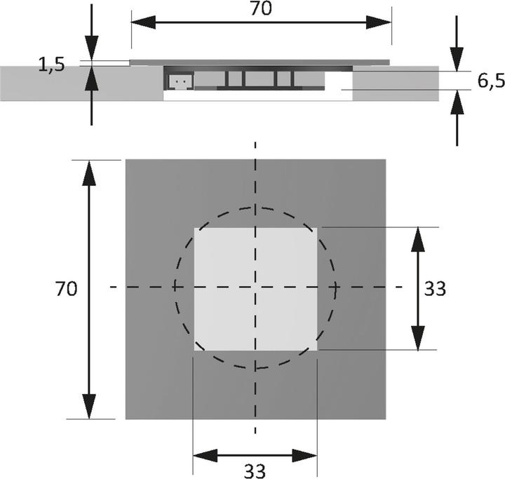 Actual product image Halemeier QuadroPoint Edelstahl nw 12VDC 0,6W M1 (18 lm)