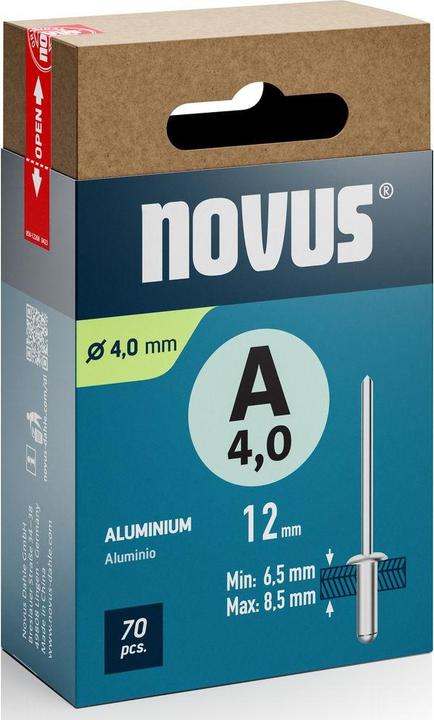 Immagine prodotto Novus Blindniete A4 x L: 12 mm Alu