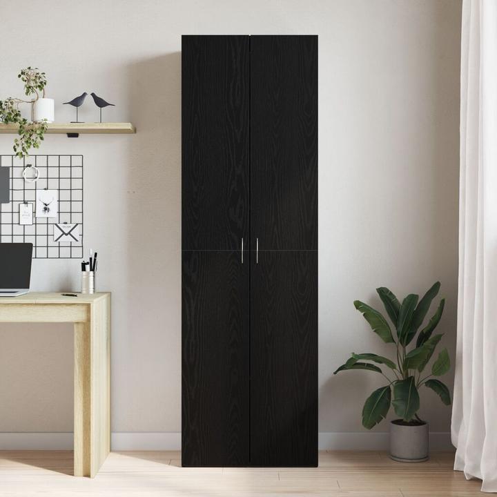 Produktbild vidaXL Büroschrank Schwarz Eiche 60x32x190 cm Holzwerkstoff (60 x 32 x 190 cm)