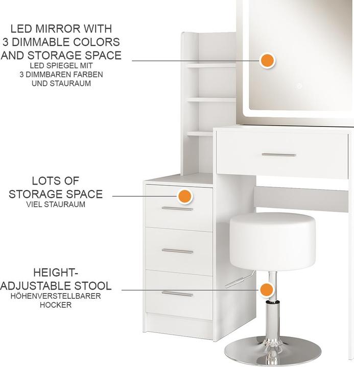 Immagine prodotto Vicco Lisca con sgabello e illuminazione (80 x 36 x 131.60 cm)