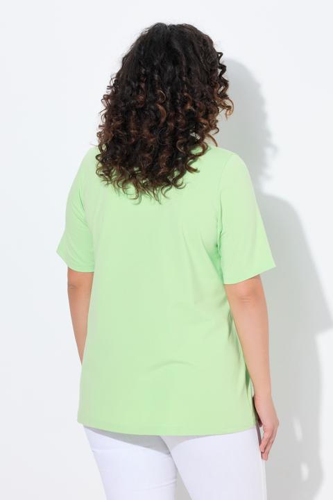 Immagine prodotto Ulla Popken T-shirt dal taglio svasato con scollo a tunica e mezze maniche (42, 44)