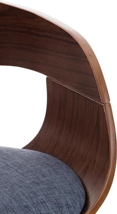 Actual product image CLP Barstool Kingston Fabric, walnut/blue