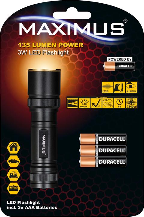 Actual product image Steffen MAXIMUS Flashlight M-FL-018-DU (10.90 cm, 135 lm)