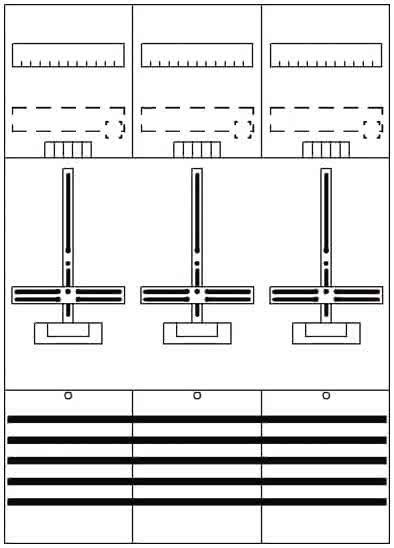 Actual product image Striebel & John Complete panel 3 counters DF37C3 equipped and pre-wired 1050mm BH3