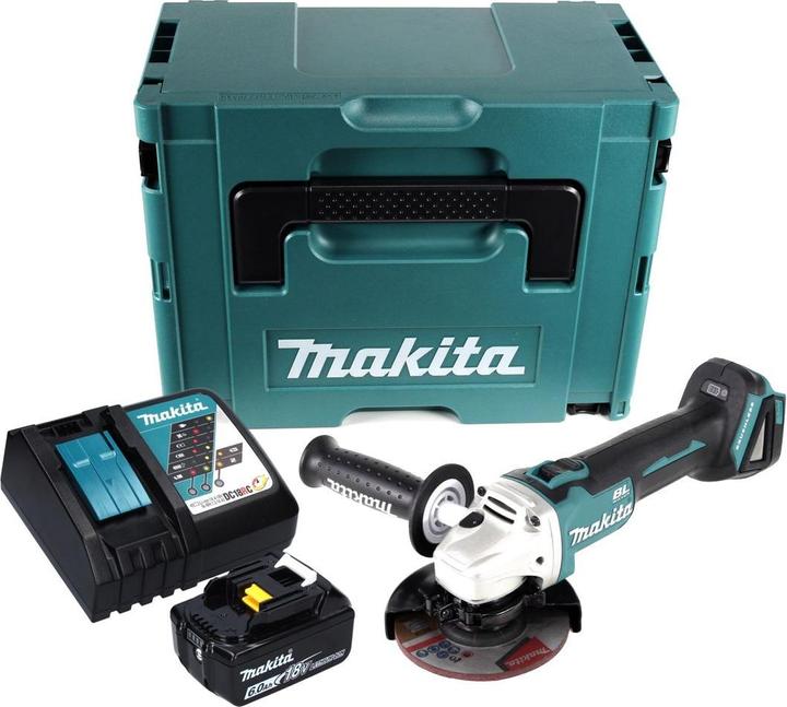 Actual product image Makita DGA 504 RG1J Battery angle grinder 18 V 125 mm Brushless + 1x battery 6.0 Ah + charger + Makpac (125 mm)