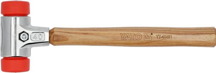 Yato Pflasterhammer Schonhammer, 40 mm,Gummihammer, Einsätze Ultra-Polyethylen (522 g)