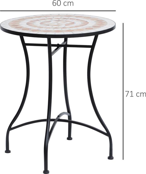 Actual product image Outsunny Runder Mosaiktisch (60 cm)